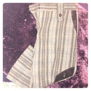 BCBG Max Azria herringbone plaid crop pants